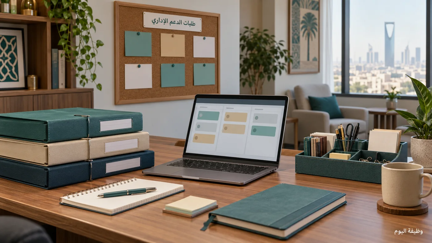 مكتب لتنظيم طلبات الدعم الإداري وبطاقات المتابعة والمواد