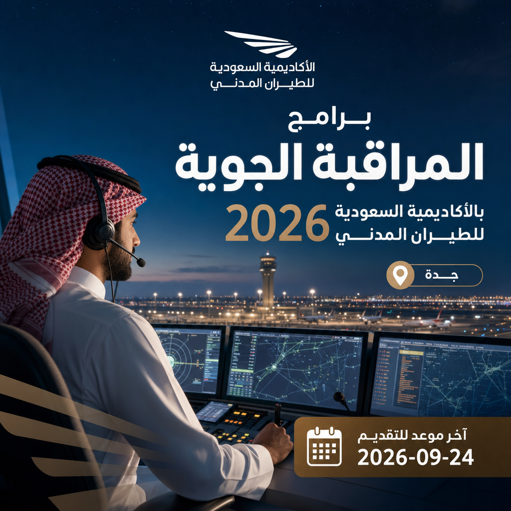 وظائف المراقبة الجوية - برامج المراقبة الجوية 2026 بالأكاديمية السعودية للطيران المدني