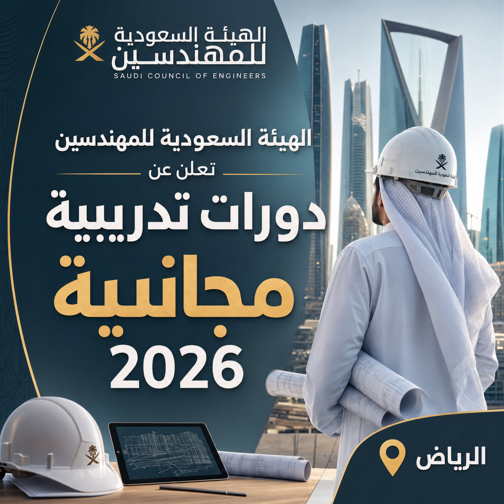وظائف الهيئة السعودية للمهندسين - الهيئة السعودية للمهندسين تعلن عن دورات تدريبية مجانية 2026