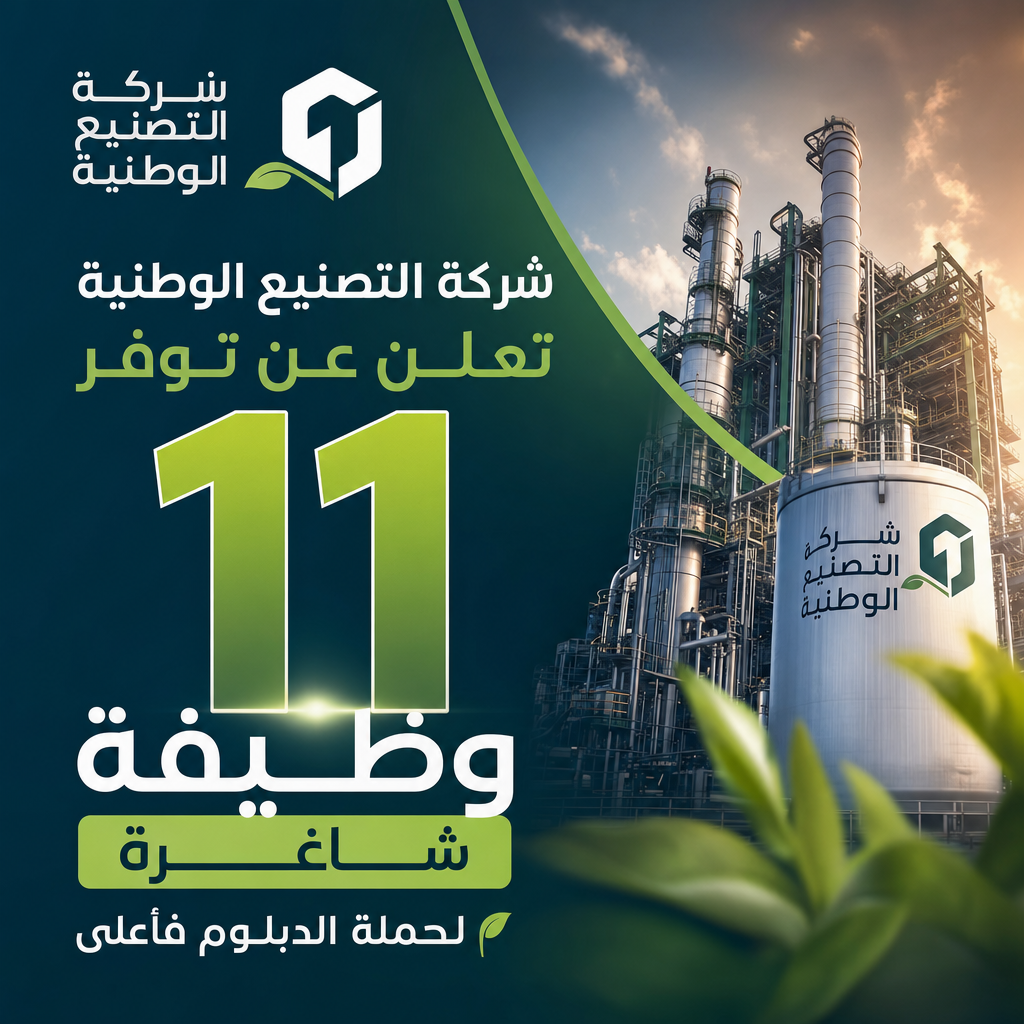 وظائف شركة التصنيع الوطنية - شركة التصنيع الوطنية تعلن عن توفر 11 وظيفة شاغرة لحملة الدبلوم فأعلى