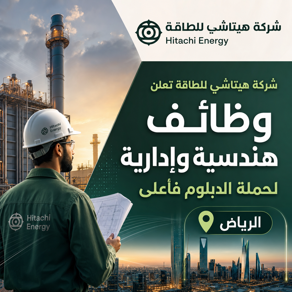 وظائف شركة هيتاشي - شركة هيتاشي للطاقة تعلن وظائف هندسية وإدارية لحملة الدبلوم فأعلى