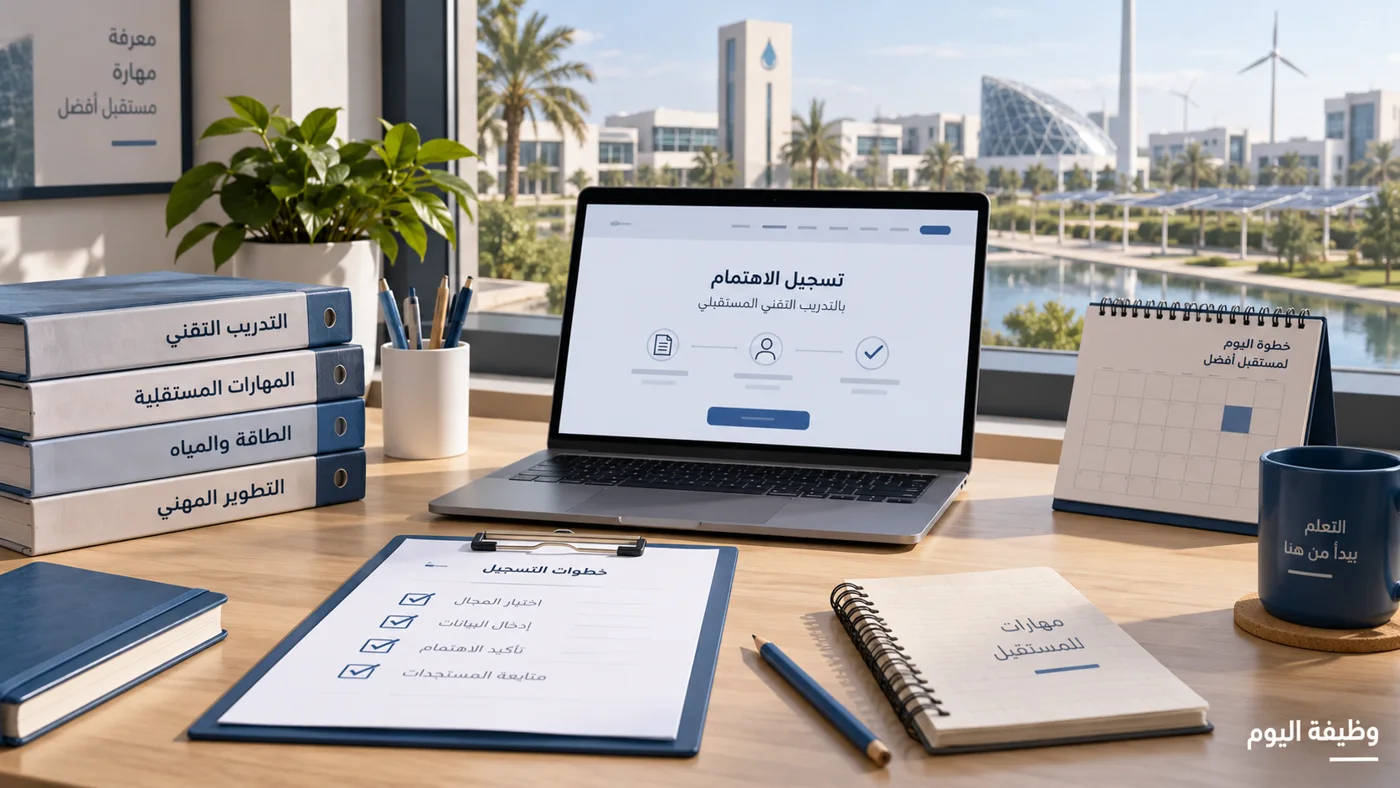 تصور توضيحي لتنظيم ملف تسجيل الاهتمام بالتدريب التقني وليس مقر الأكاديمية